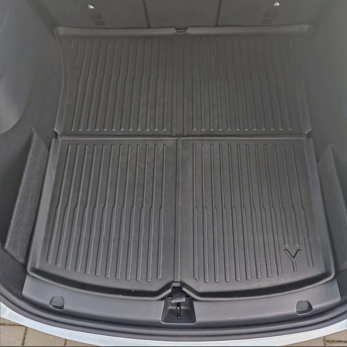 Auto Voller Surround Leder Kofferraummatten Kompatibel mit für Tesla Model  Y modelY 2021 2022 2023 Kofferraum Schutzmatten Zubehör,D
